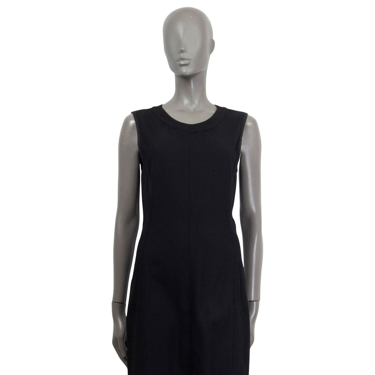 Alaia Jacquard-Knit Black Short-Sleeve Flared Dress