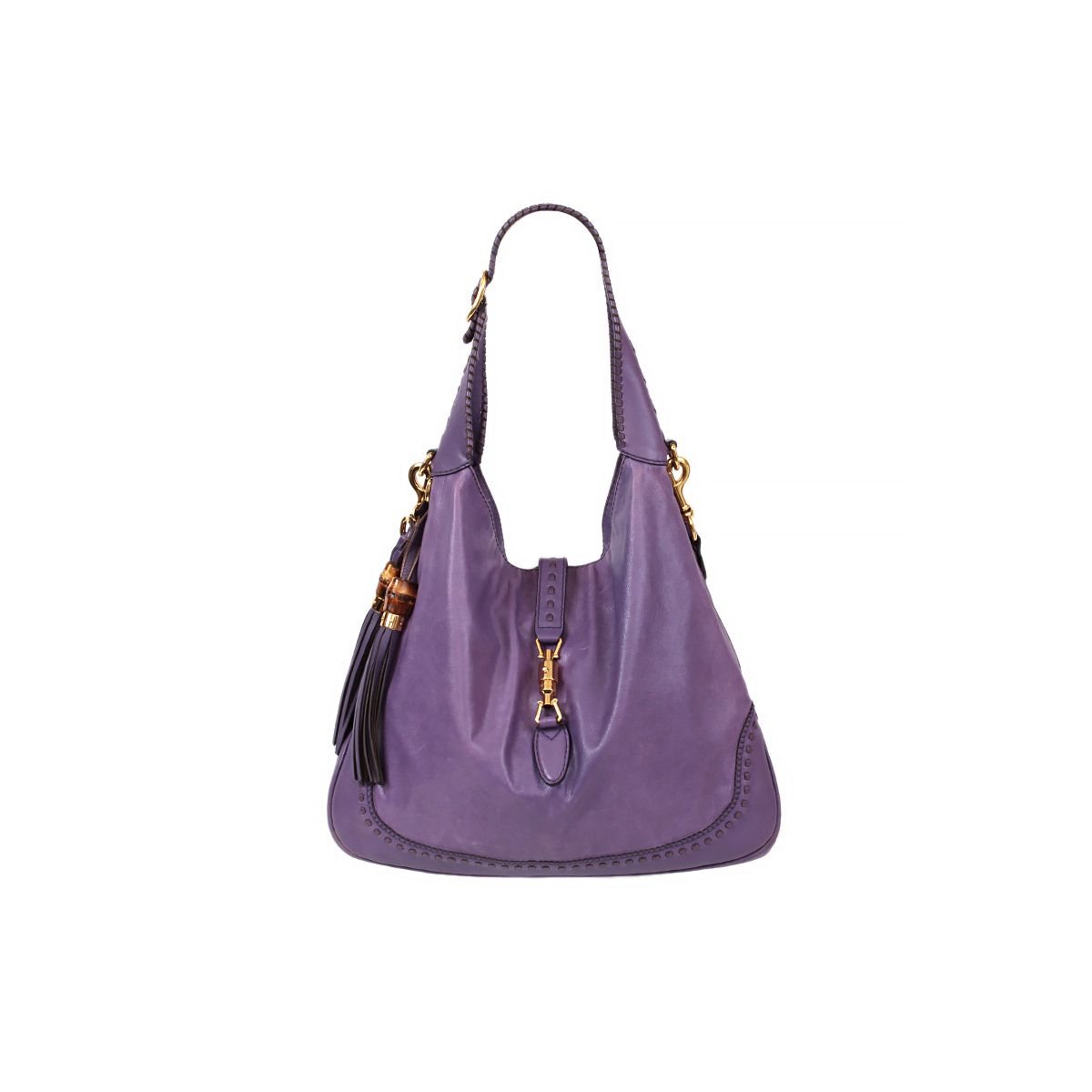GUCCI Jackie Suede Small Shoulder bag Purple Vintage Old Gucci