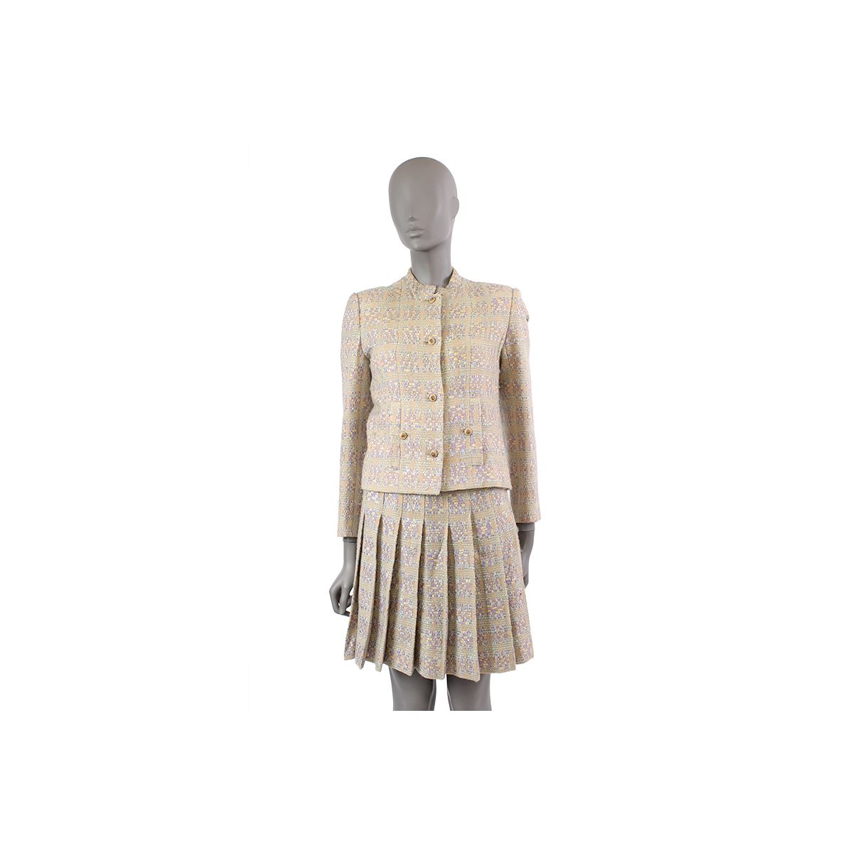 chanel tweed skirt set vintage