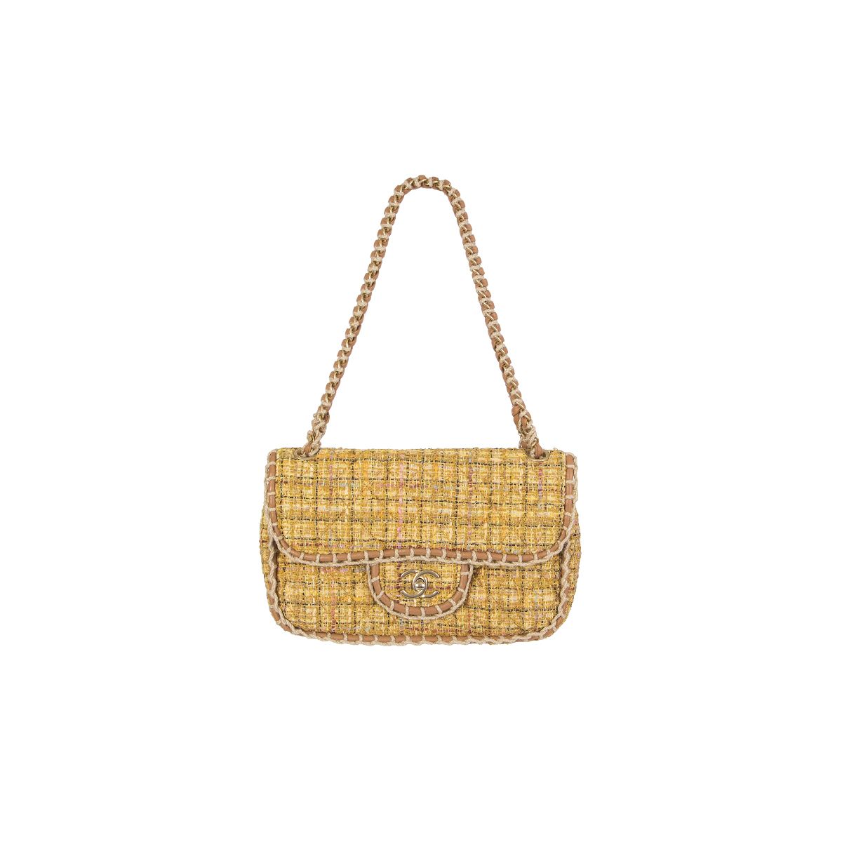 CHANEL, Bags, Chanel Yellow Mustard Embroidered Shoulder Bag