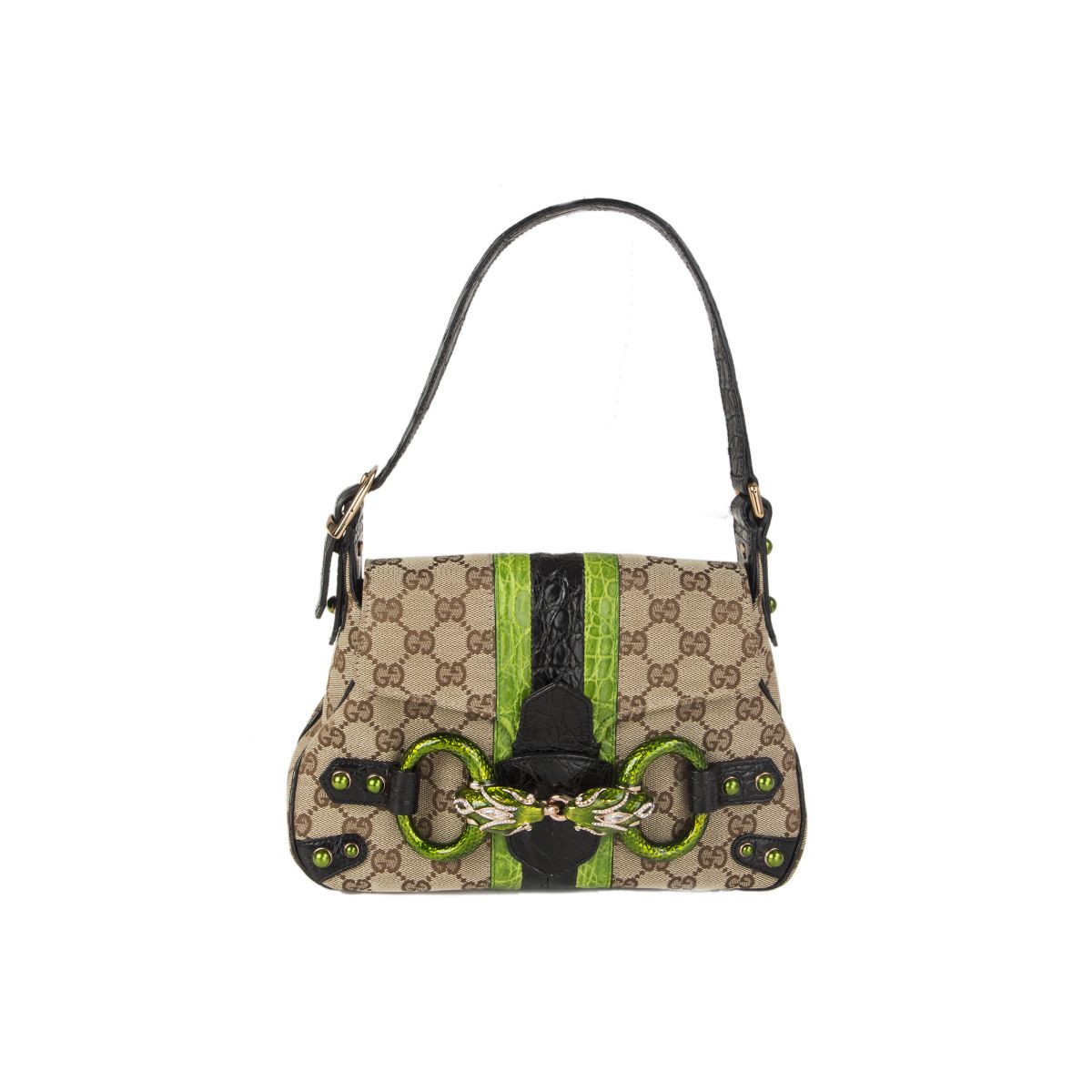 Gucci Limited Edition Beige GG Canvas Croc Embossed Tom Ford