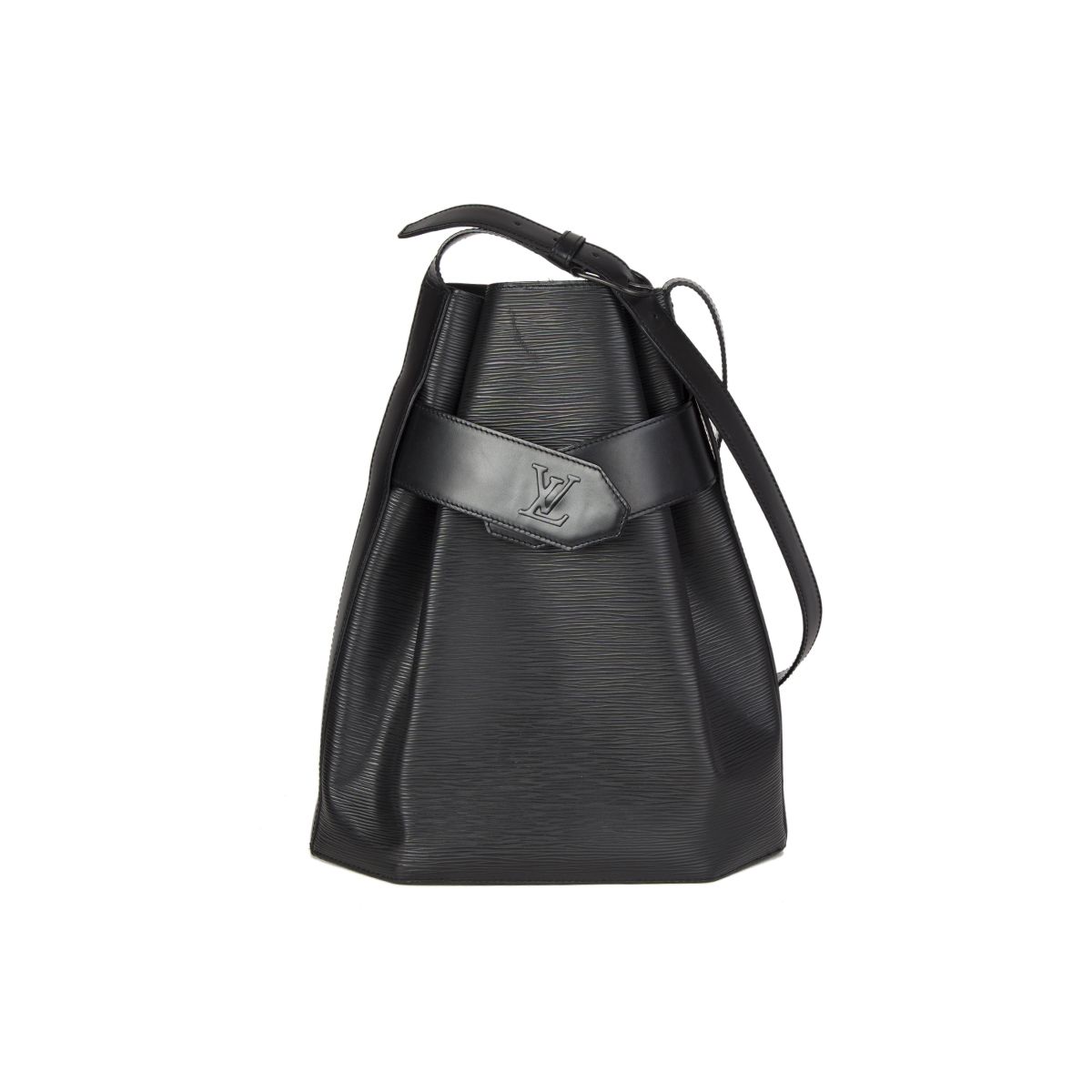 Vintage Louis Vuitton Sac Depaule GM Black Epi Leather Shoulder Bag