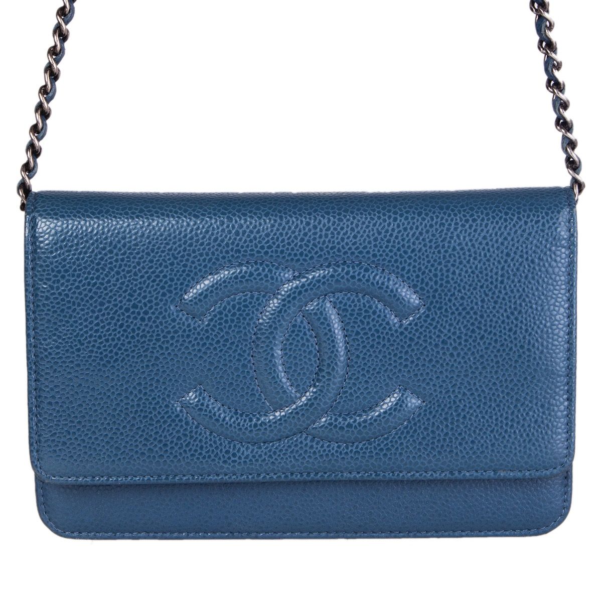 Chanel New Wallet on Chain Royal Woc Blue Patent Leather Cross Body Cl   House of Carver