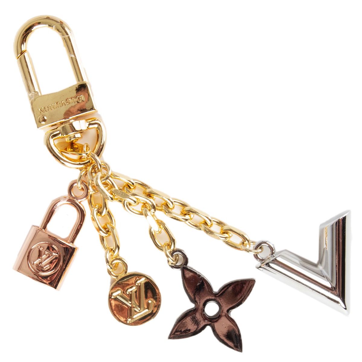 Louis Vuitton Keep It Twice Lock Charm Bracelet - Palladium-Plated