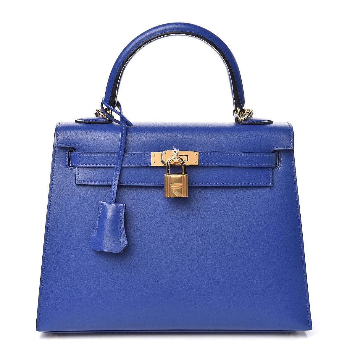 Hermes 25cm Bleu Electric Epsom Leather Gold Plated Kelly Sellier
