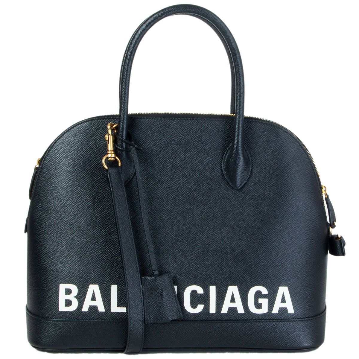 Balenciaga Black Grained Calfskin M Ville Top Handle Bag  modaselle