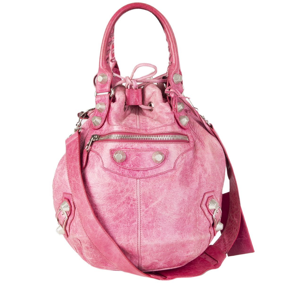 Ryg, ryg, ryg del Ligegyldighed Analytisk Balenciaga 'Giant Pompon' Drawstring Bucket Bag Pink