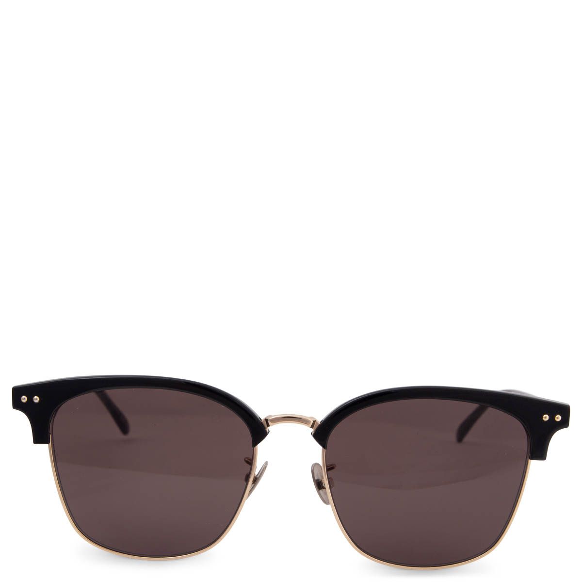 Classic Oval Shaped Semi-Rimless Half Frame Horn Rimmed Sunglasses -  sunglass.la