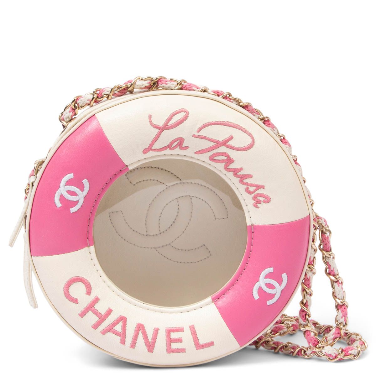 Chanel 2019 La Pausa Coco Lifesaver Round Shoulder Bag Pink