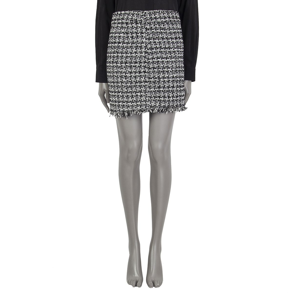 Chanel Fringed Botton Mini Tweed Skirt
