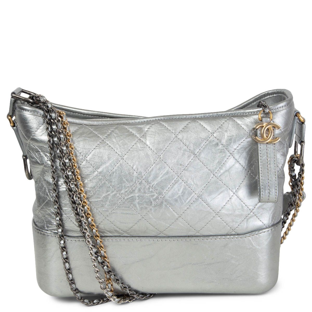 chanel silver chain handbag