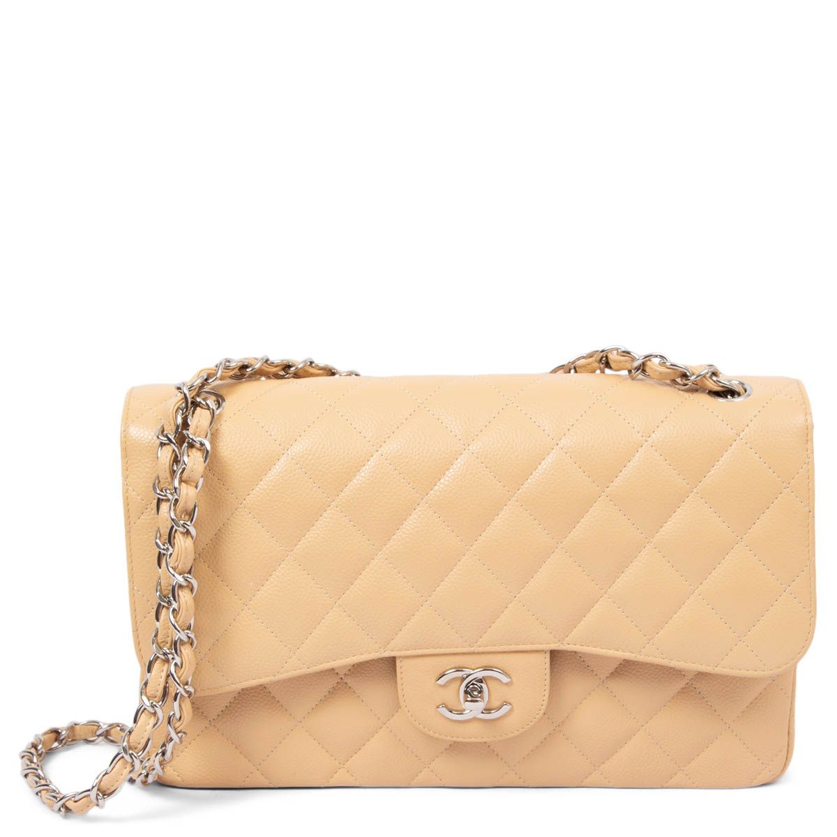 CHANEL Classic Jumbo Quilted Red Caviar Double Flap Bag  eBay