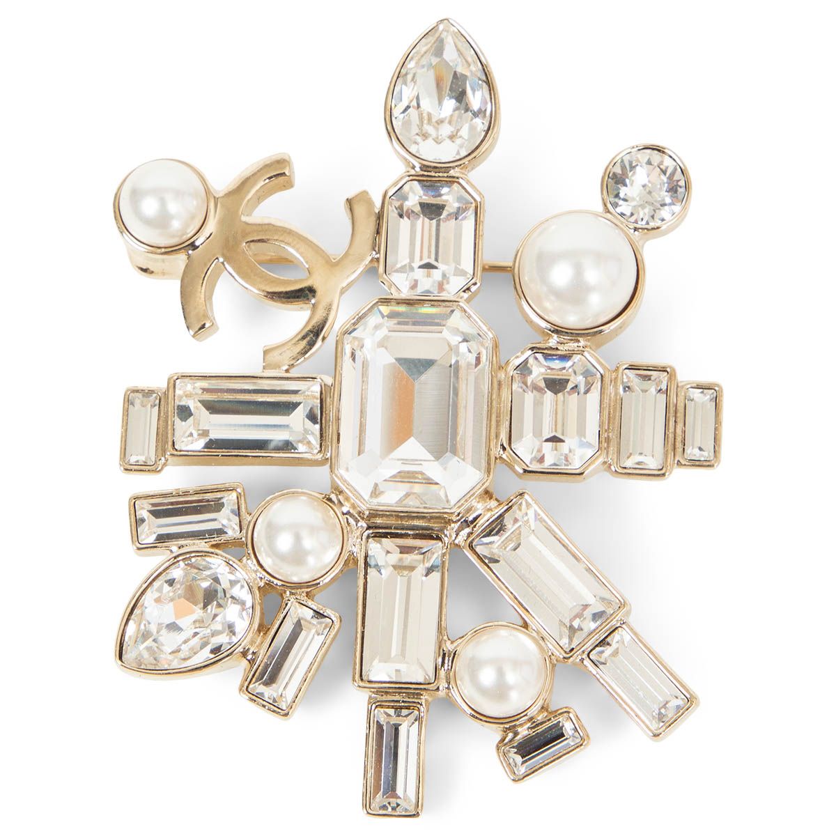 Chanel 2022 Dubai Pearl And Crystal Embellished Brooch 22C