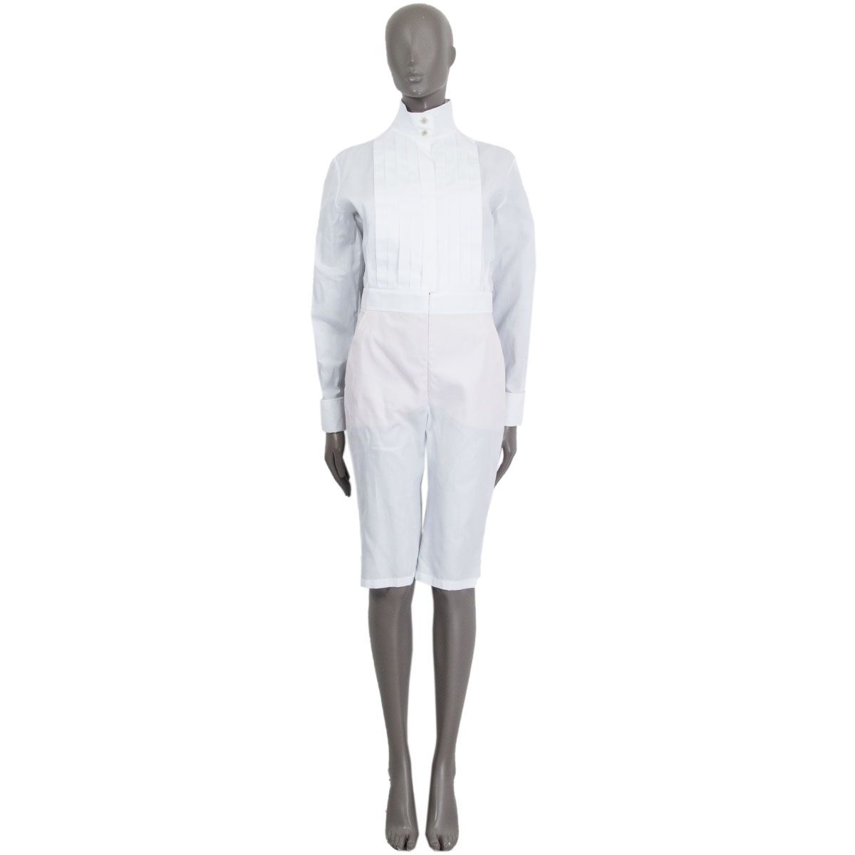 Chanel Cotton Pleated White Jumpsuit 20C Cruise 2020