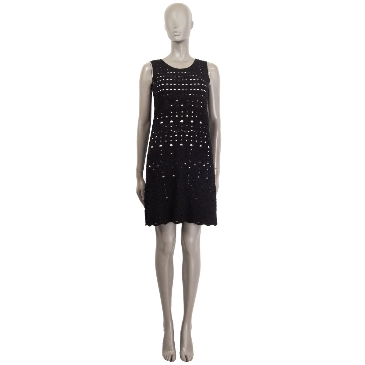 Chanel Sleeveless Crochet Dress Black White