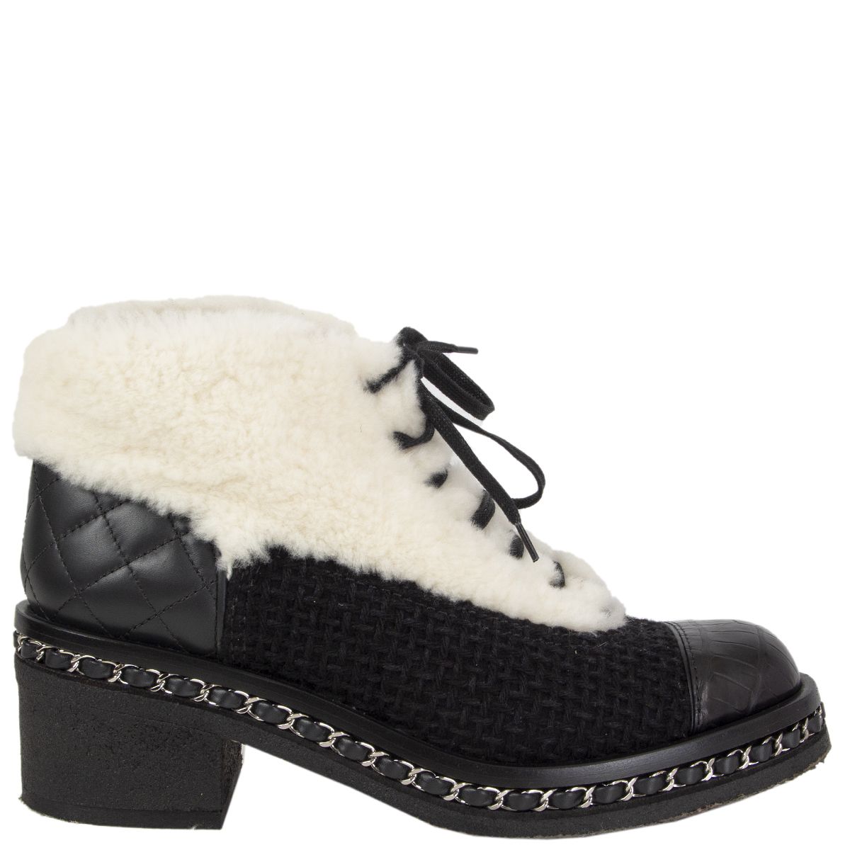 PAIR OF FAUX FUR MÉLANGE HEEL BOOTS, CHANEL, A Collection of a Lifetime:  Chanel Online, Jewellery