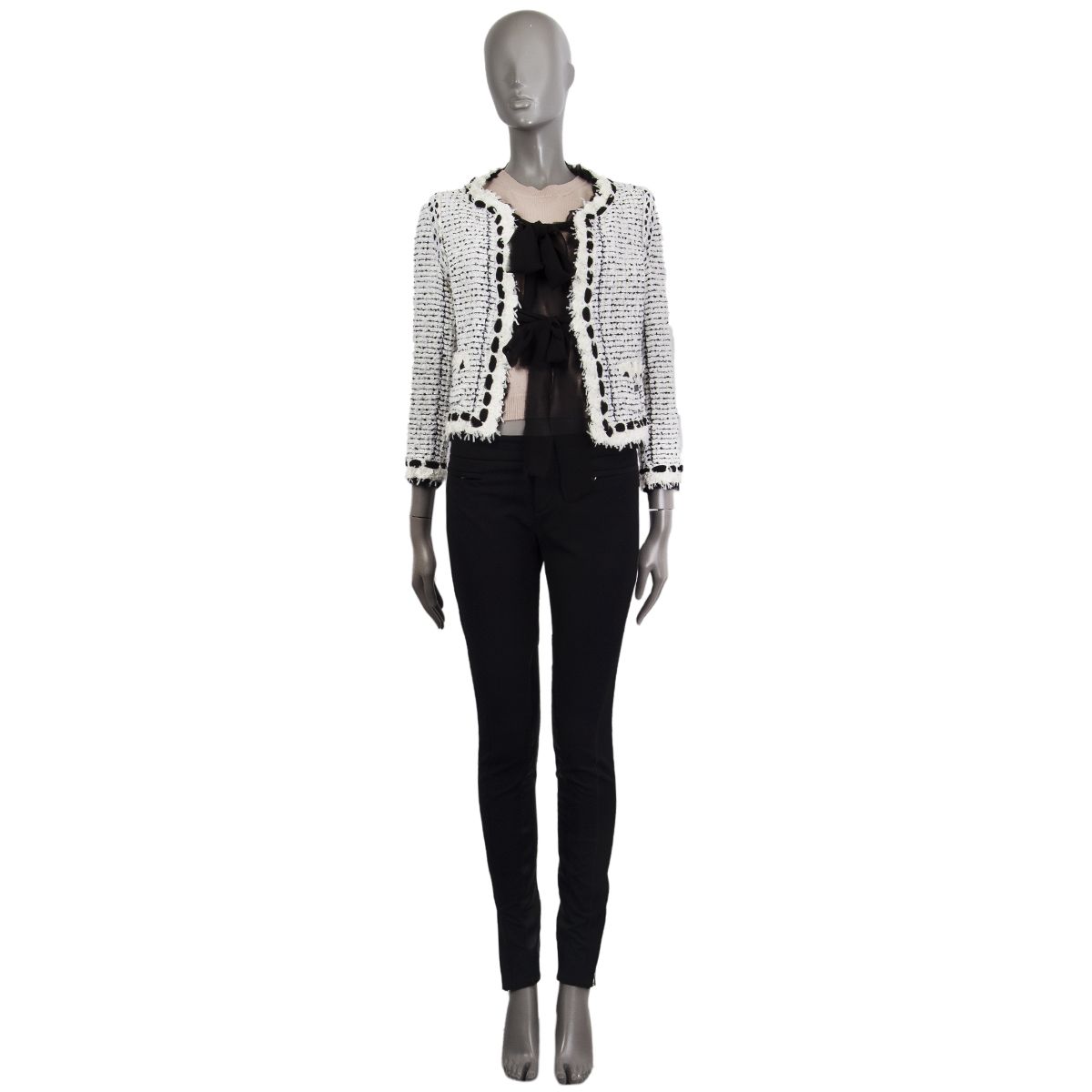 CHANELWhite Tweed Jacket  2019 La Pausa karllagerfeld Collection   Size 40  eBay