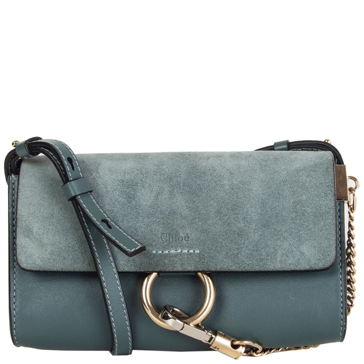 Chloé Faye Wallet on Strap - Blue Crossbody Bags, Handbags - CHL256329