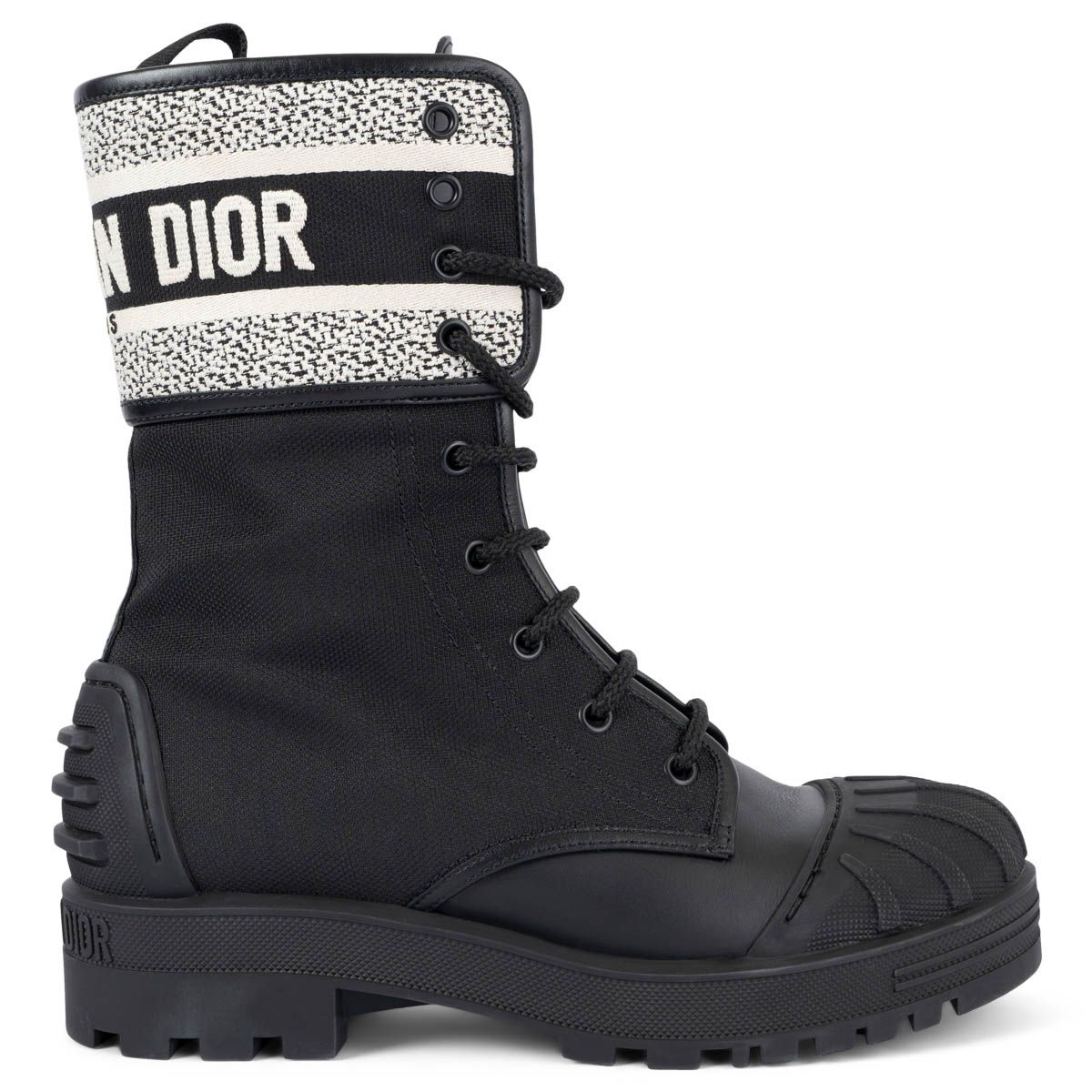 D-Major Boot Taupe and Black Technical Fabric and Black Calfskin