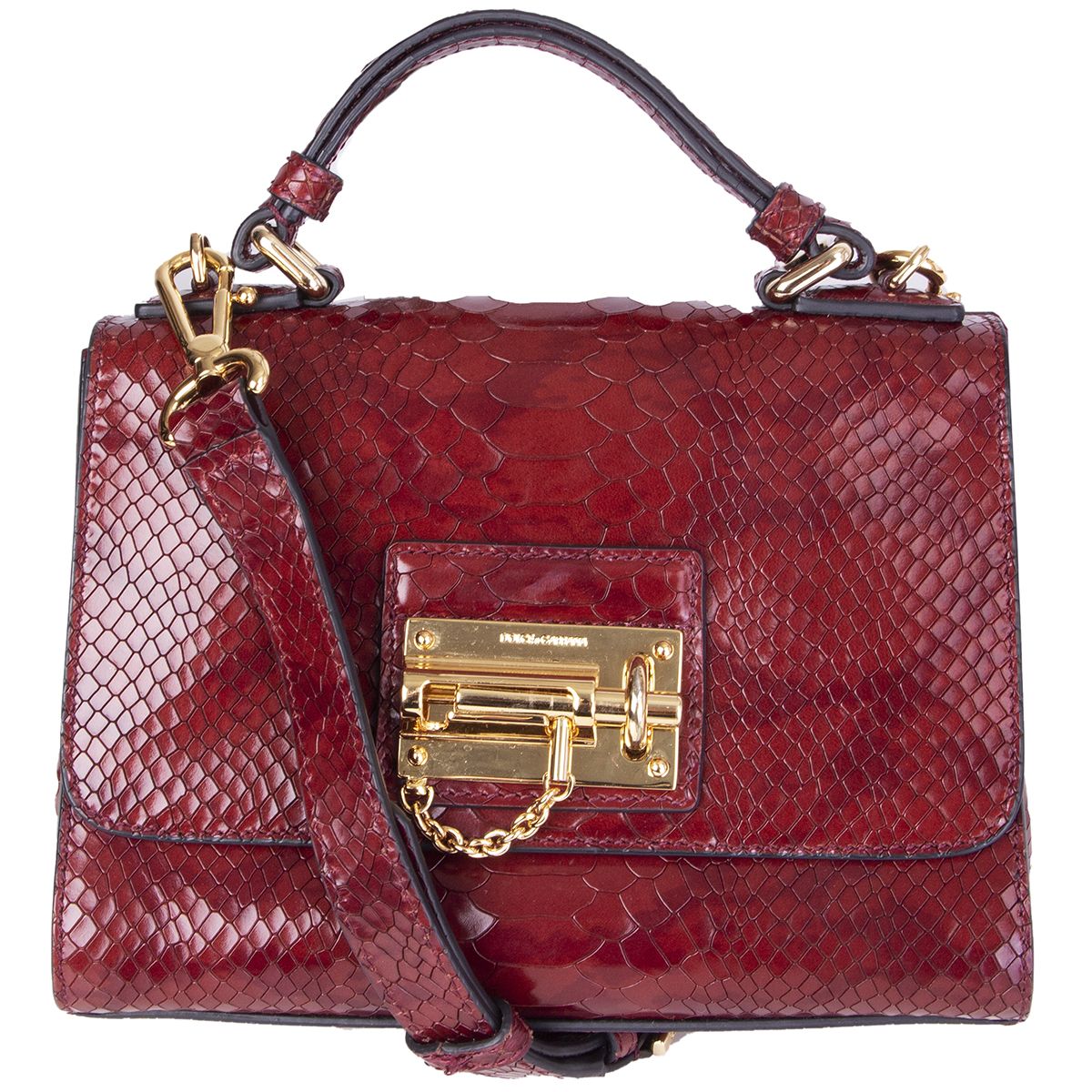 Dolce & Gabbana Small Monica Embossed Python Bag