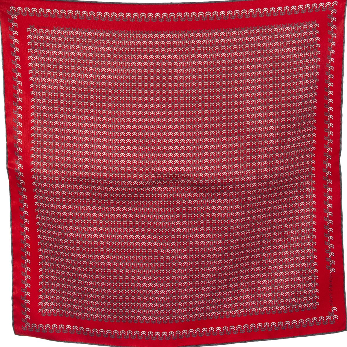 Hermès H Monogra Print 45 Pocket Scarf Red Silk Twill