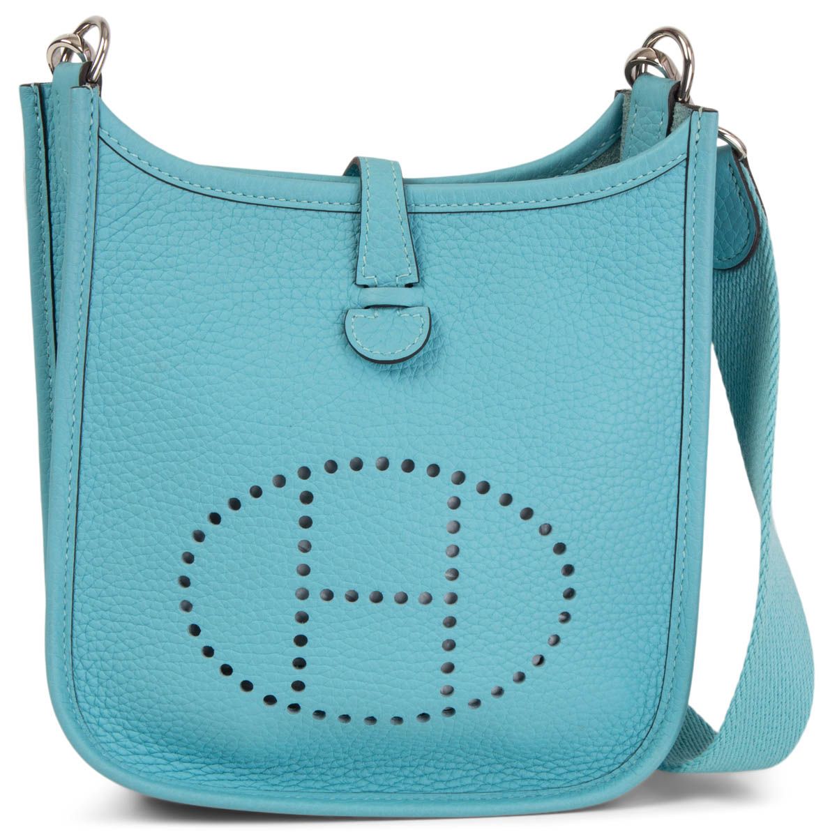 Hermès Evelyne 16 e TPM Crossbody Bag Bleu Saint-Cyr Clemence Light  Blue Leather