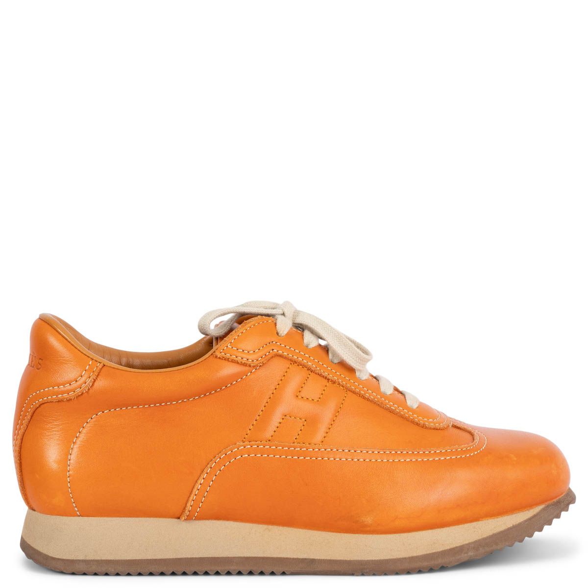 Hermès Quick Sneakers 38 Orange Leather