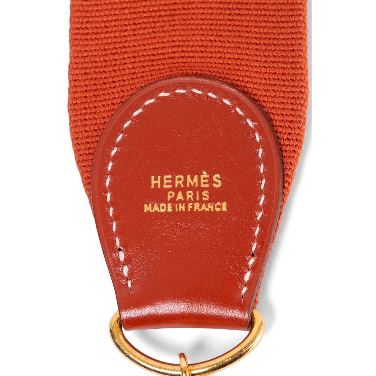 Hermès Sangle 50mm Canvas Bag Strap Brique Box