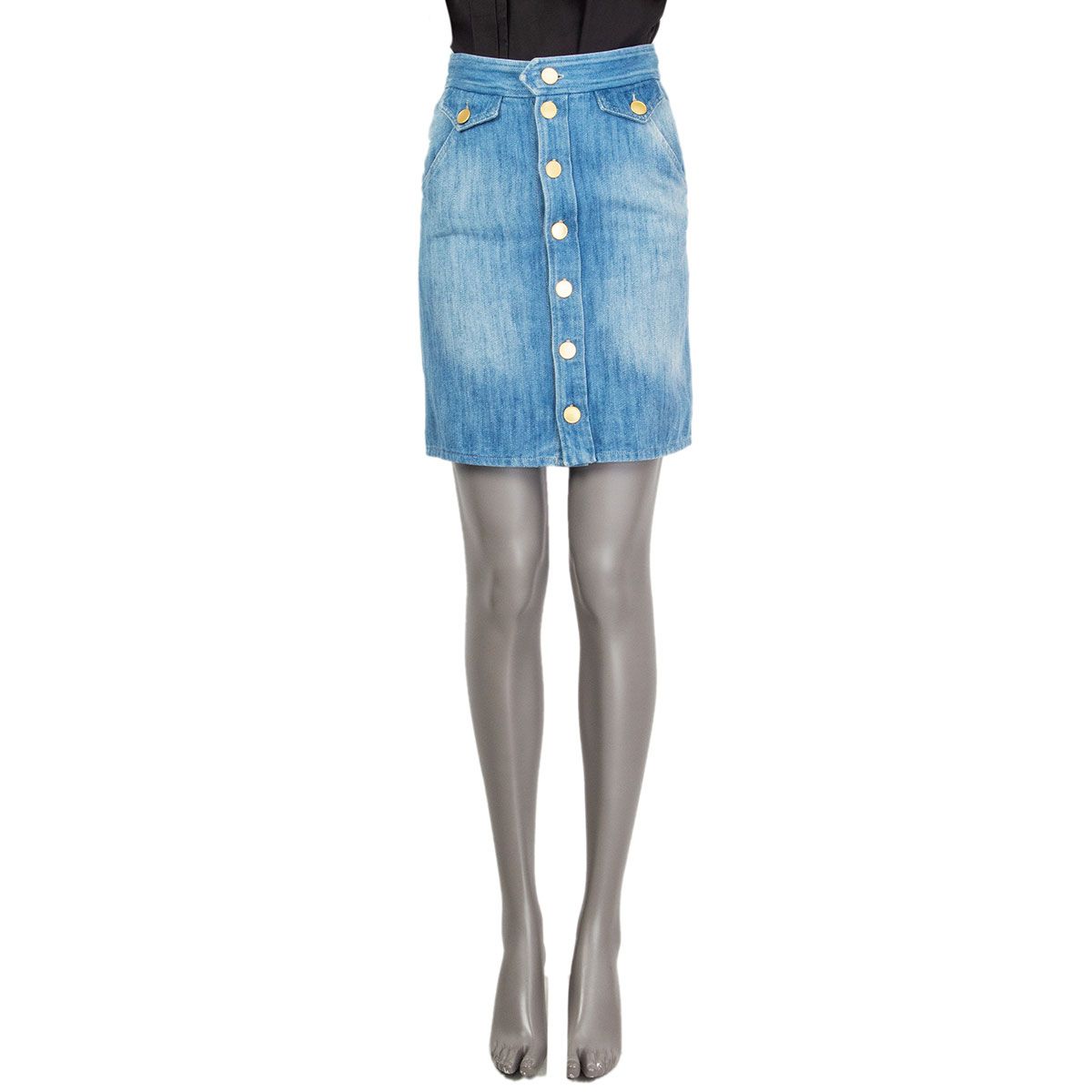 Isabel Marant 'Odelle' Front Button Up Denim Skirt