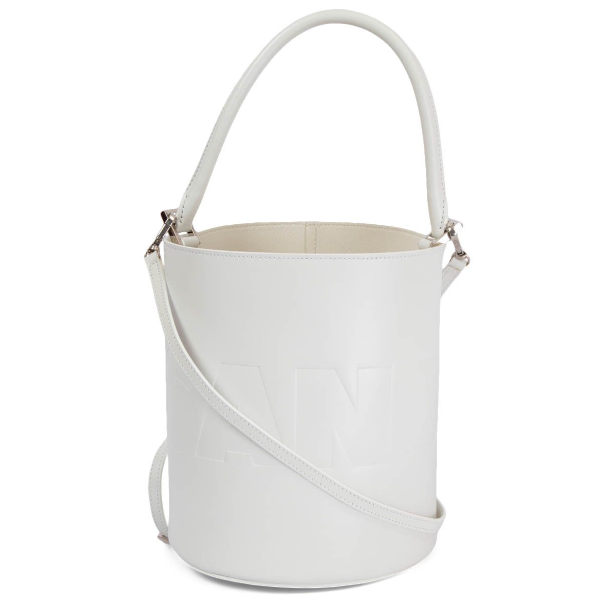 Jil Sander Round Bucket Bag White Leather - Zürich