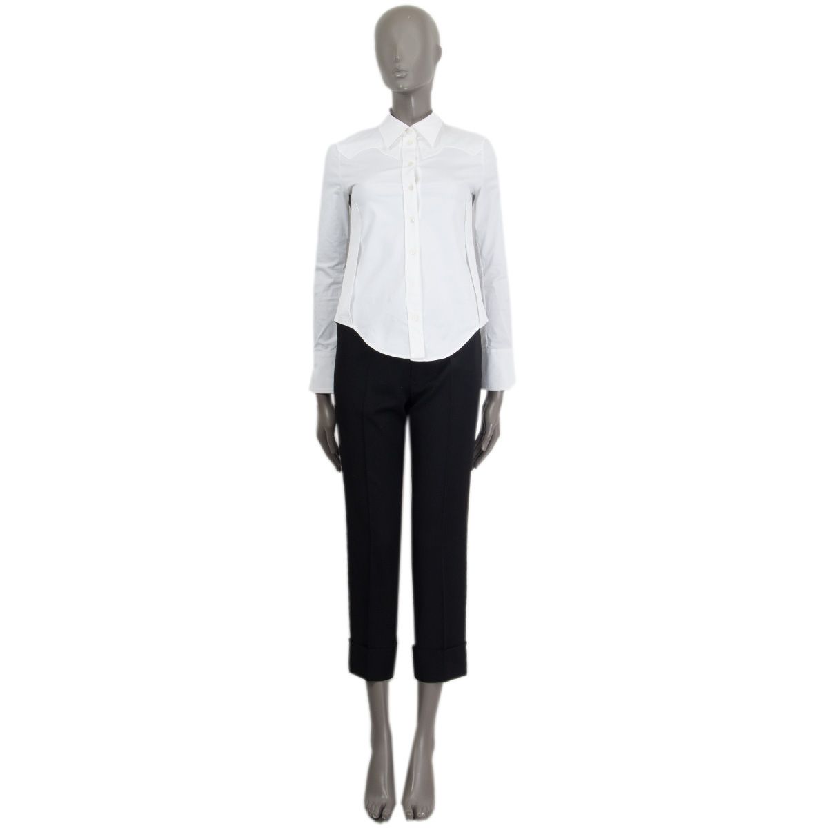 Louis Vuitton - Editorial, 3/4 Sleeve Black/White Collar Button Up