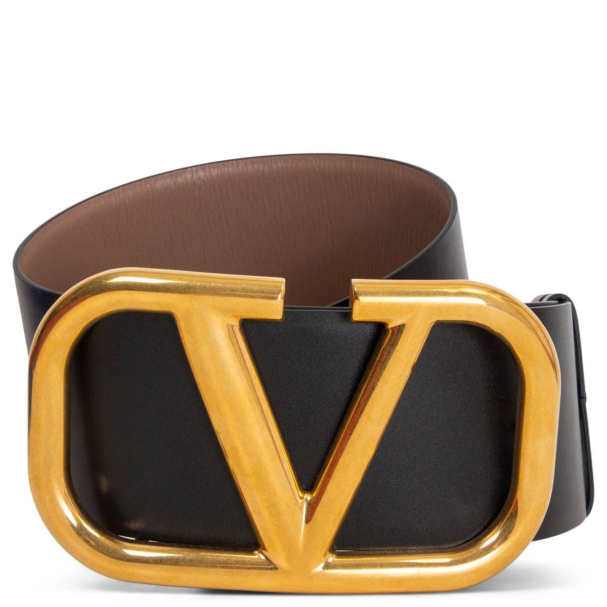 Valentino VLOGO Large Waist Belt Smokey Black