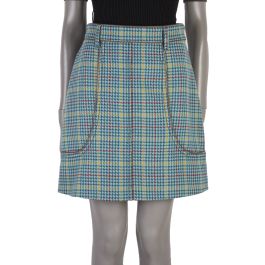 Prada Houndstooth A-Line Skirt