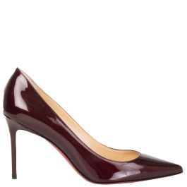 Christian Louboutin Pigalle 85 Patent Leather Pumps Burgundy