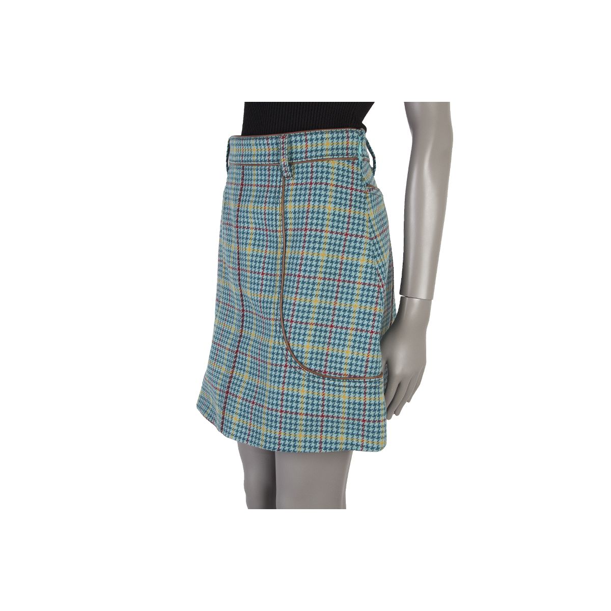 Prada Houndstooth A-Line Skirt