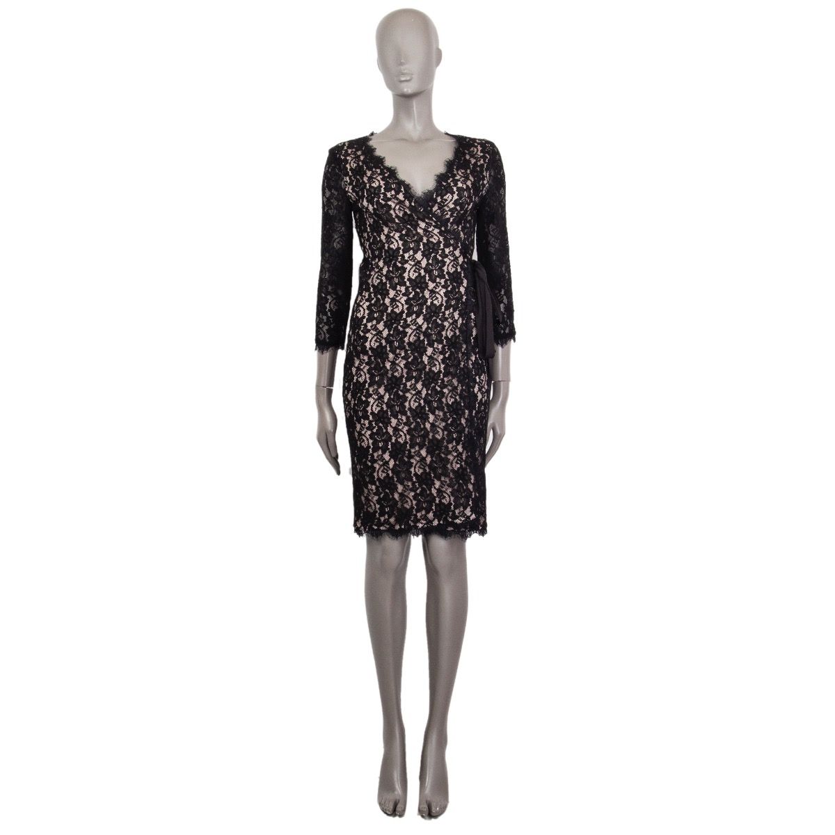 Diane von Furstenberg Lace 3/4 Sleeve Wrap Dress