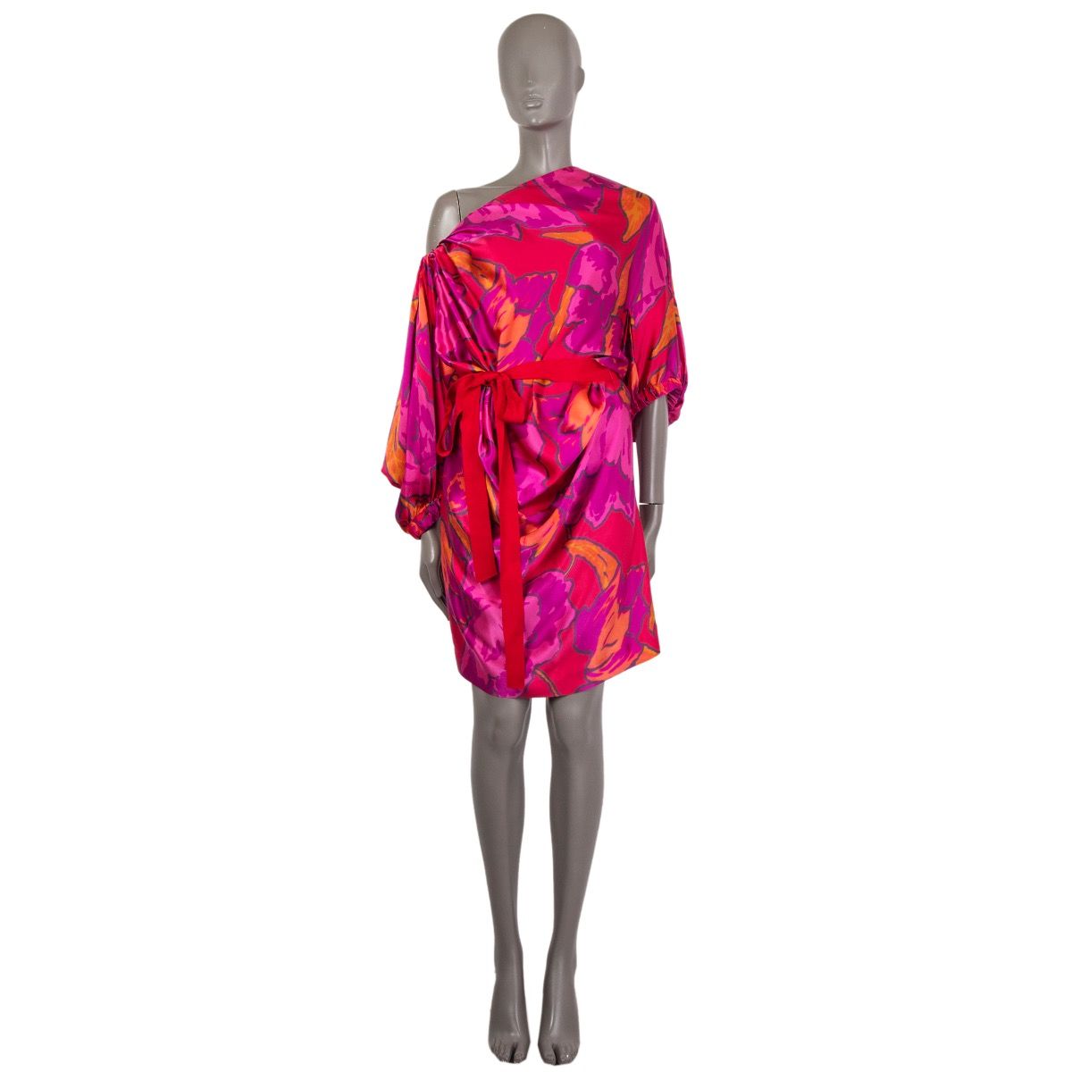 Lanvin 3/4-Sleeve Floral Dress