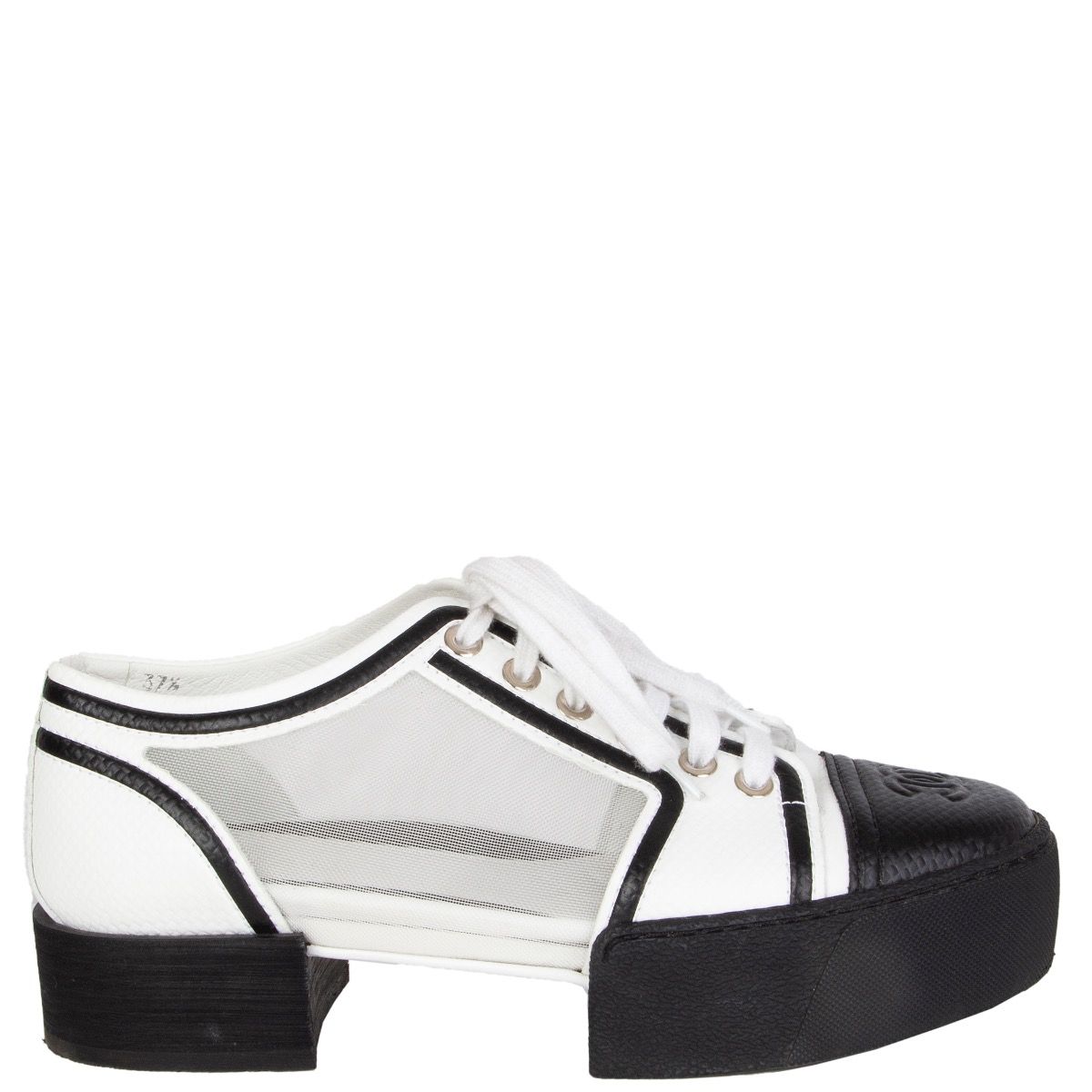 Chanel Canvas Platform Shoes Black White  Ordixicom