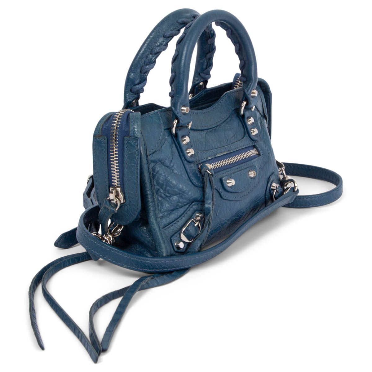 kin hebben Getand Balenciaga City Bag Nano Blue Leather