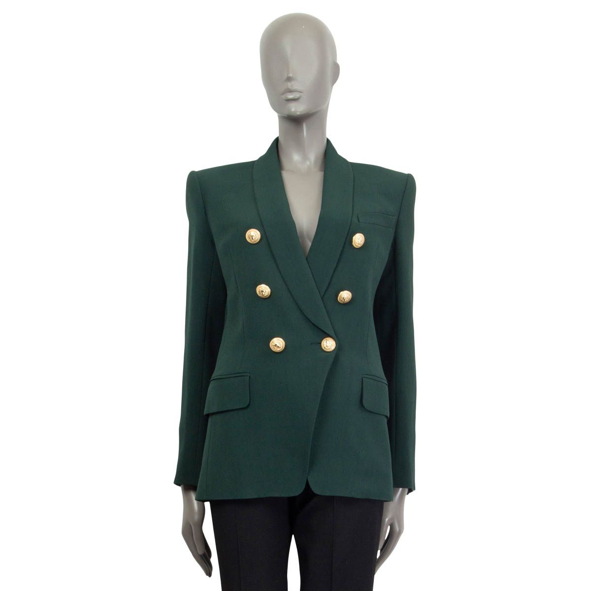 Balmain Double Breasted Blazer Forest Green