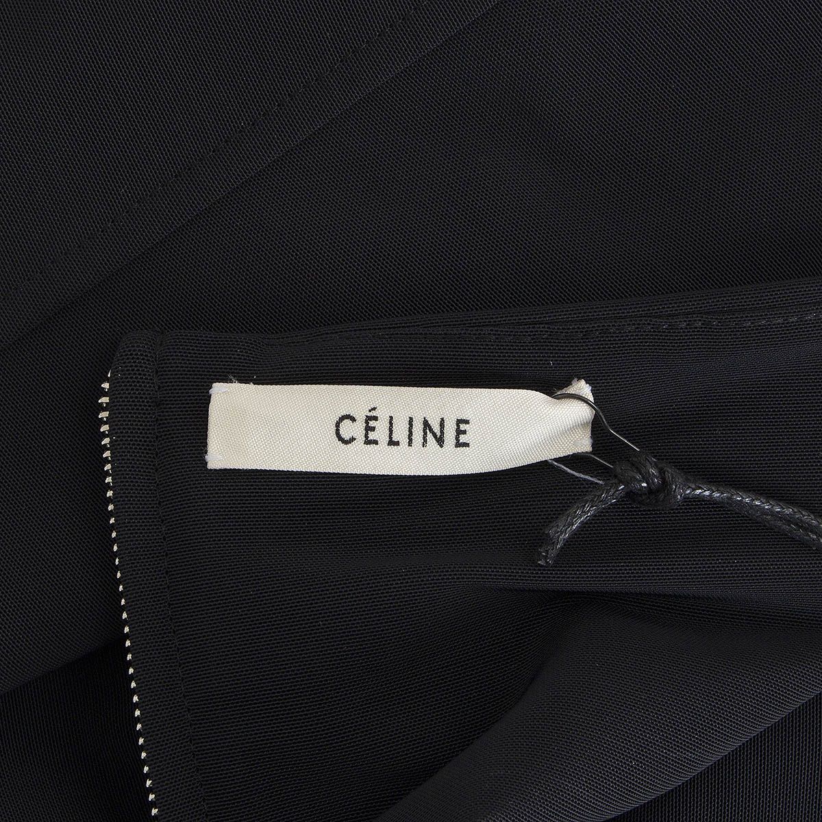 CELINE/flared leather midi skirt-