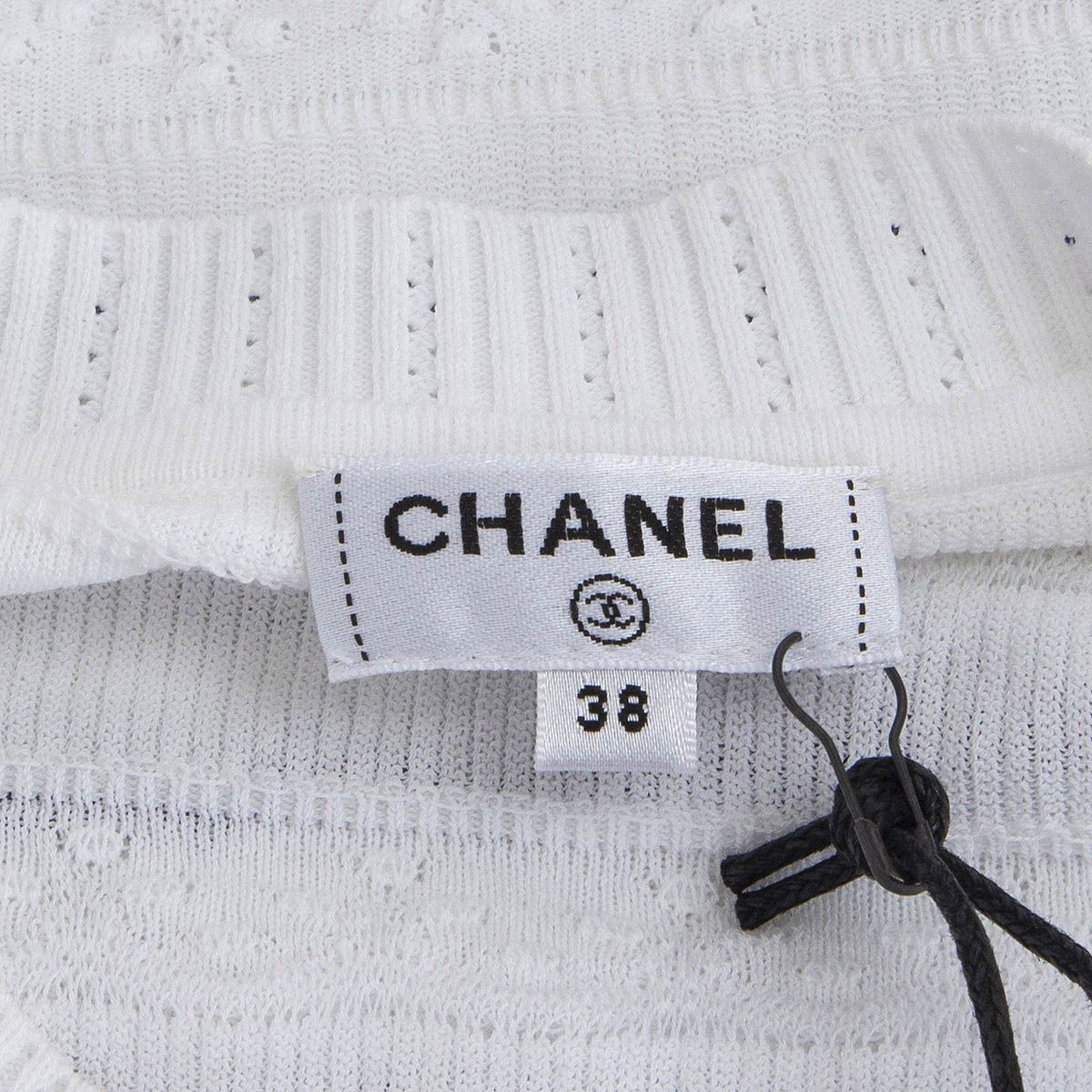 Chanel 2019 La Pausa Striped Sweater White/Blue Cotton 19C