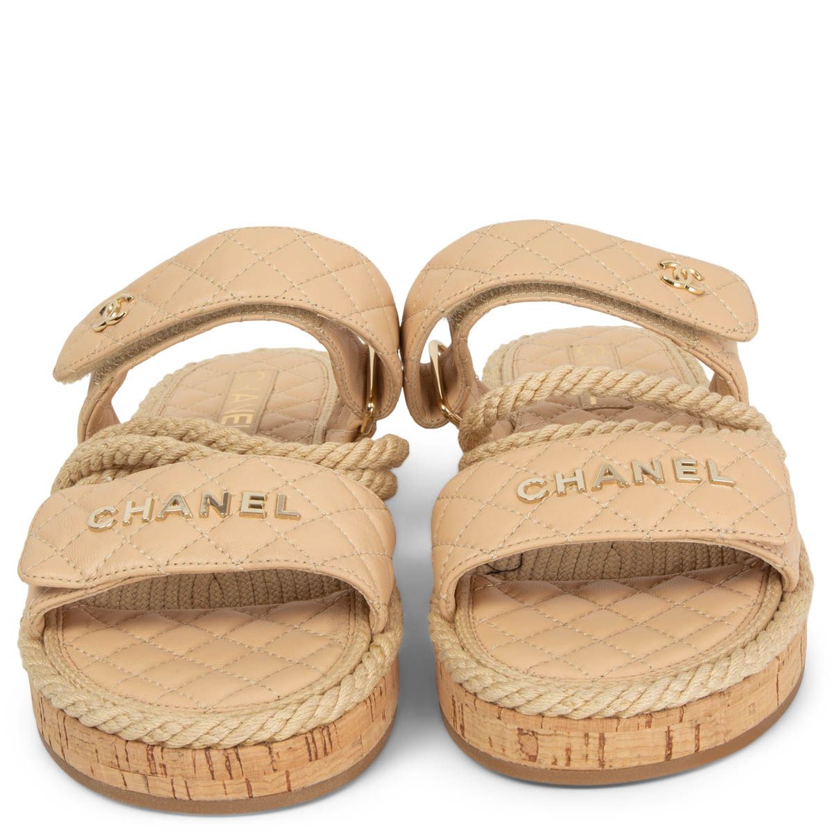 Chanel 2021 Dad Sandals Light Nude Leather Rope 21S