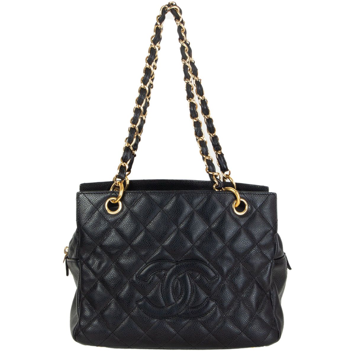Chanel Petite Timeless Shopping Tote Black Caviar Quilted Leather Shoulder  Bag
