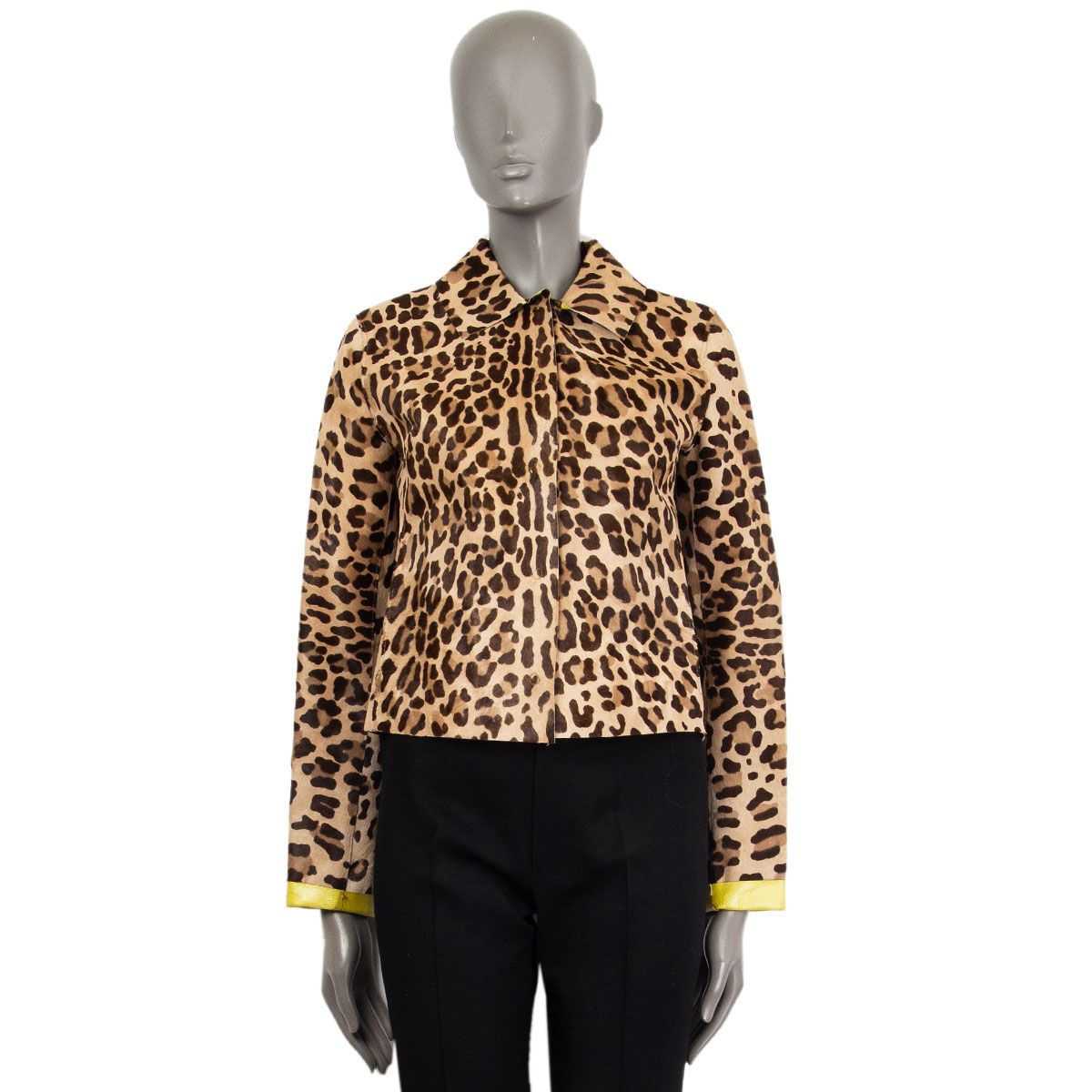 Dolce & Gabbana Leopard Cow-Hair Short Jacket