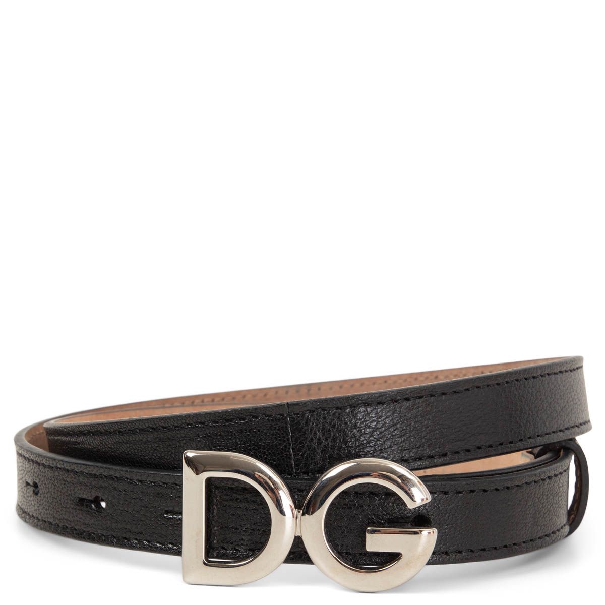 Womens Belts Dolce & Gabbana Belts Metallic Dolce & Gabbana Dg Leather Belt in Black 