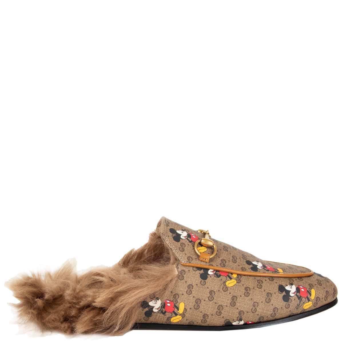 Gucci Princetown GG Disney x Fur & Leather Slippers