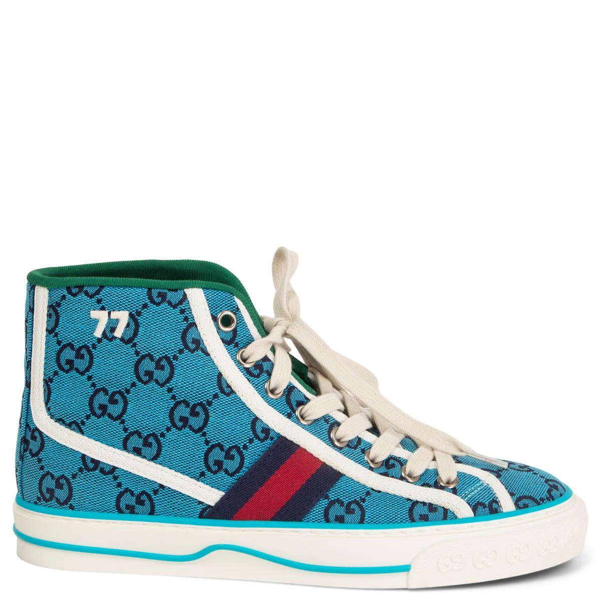 Gucci Tennis 1977 High Top Sneaker Turquoise