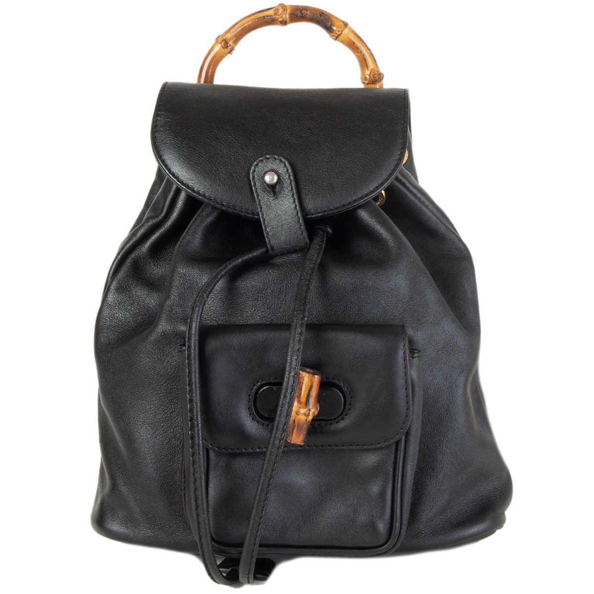 Paard roekeloos verwarring Gucci Vintage Mini Bamboo Backpack Black