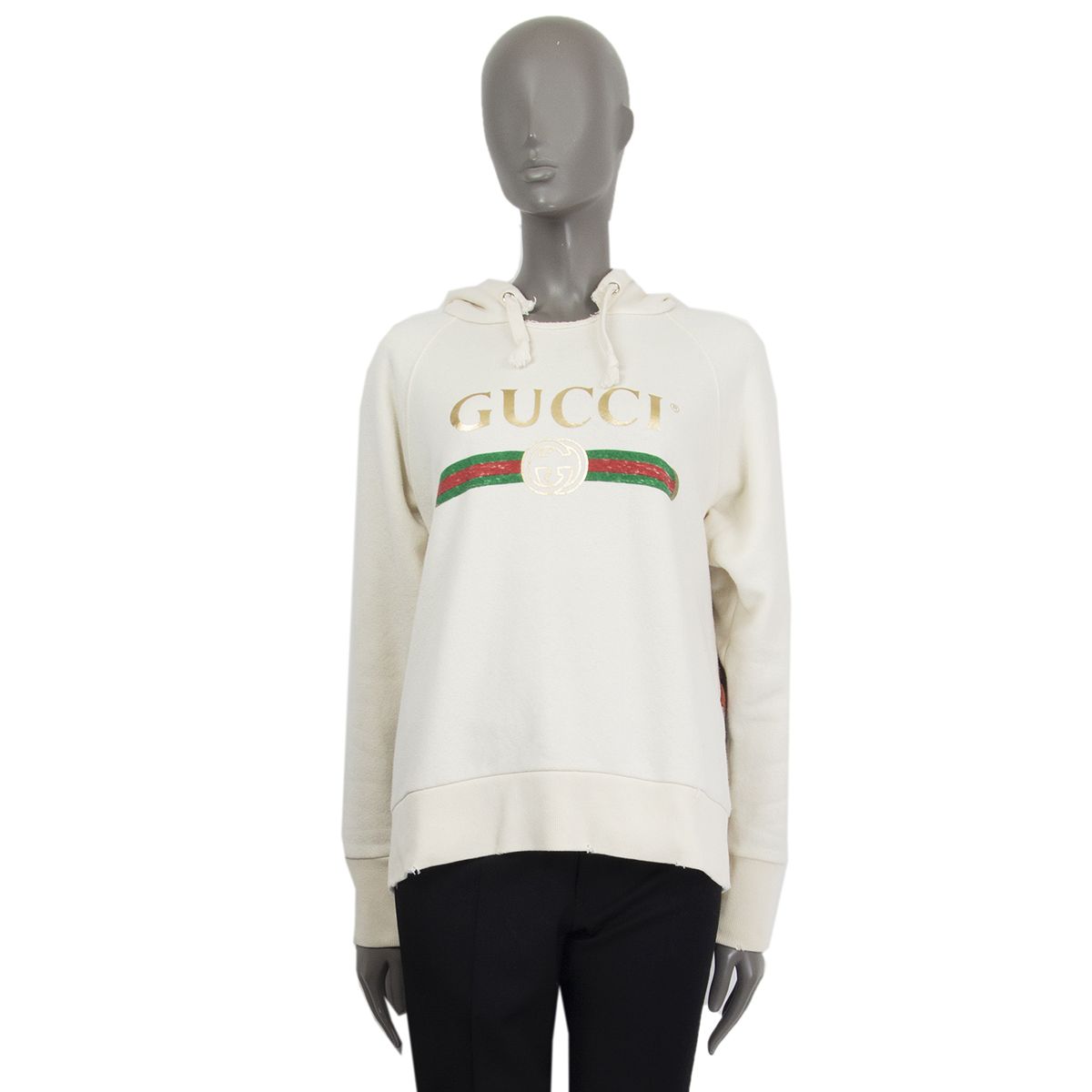 Gucci 'Blind For Love' Hoodie Off-White Cotton Jersey Resort
